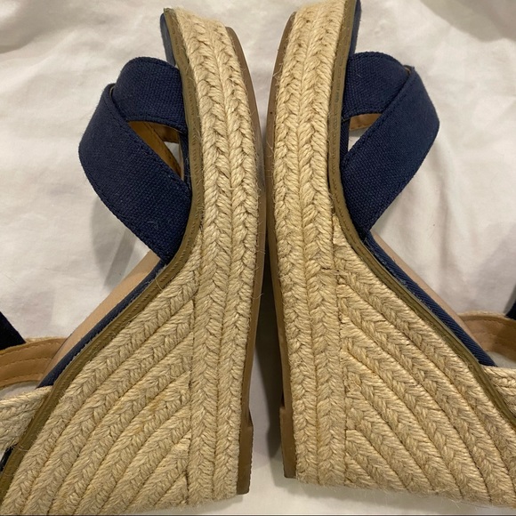 Merona Cream Espadrilles Navy Wedge size 7.5 - Picture 11 of 11